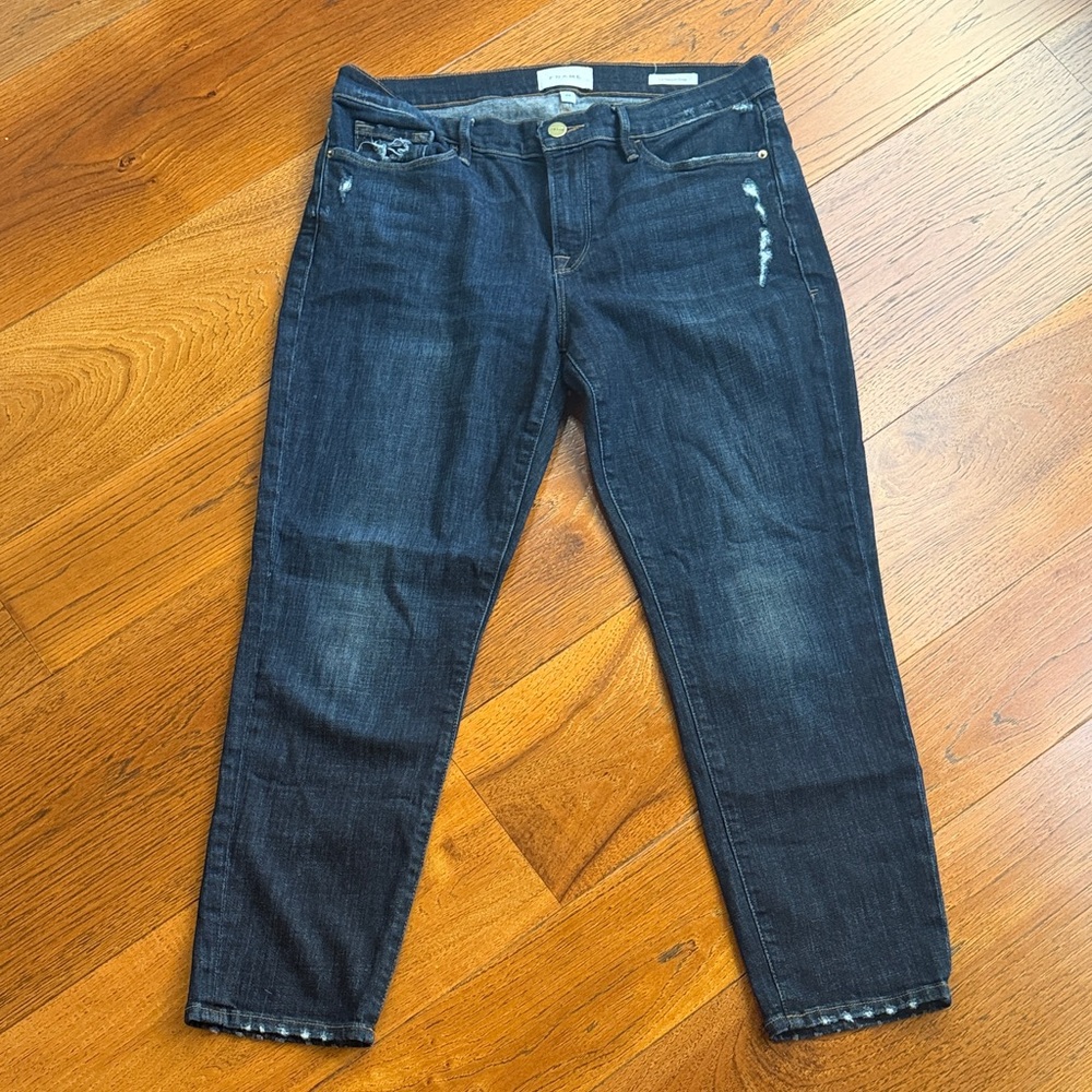 Frame Le Garçon Crop Boyfriend Jeans in Covant Dark Wash Size | 29 - Picture 3 of 10